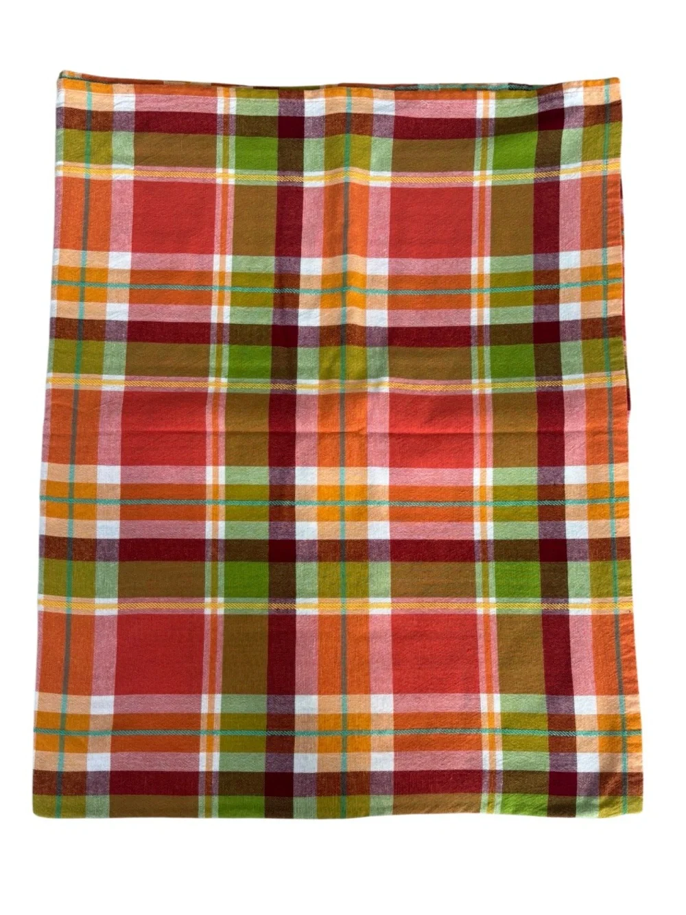 Autumn Tablecloth Fall Plaid Traditional Farmhouse Boho Cottage Tan 110” x 85”